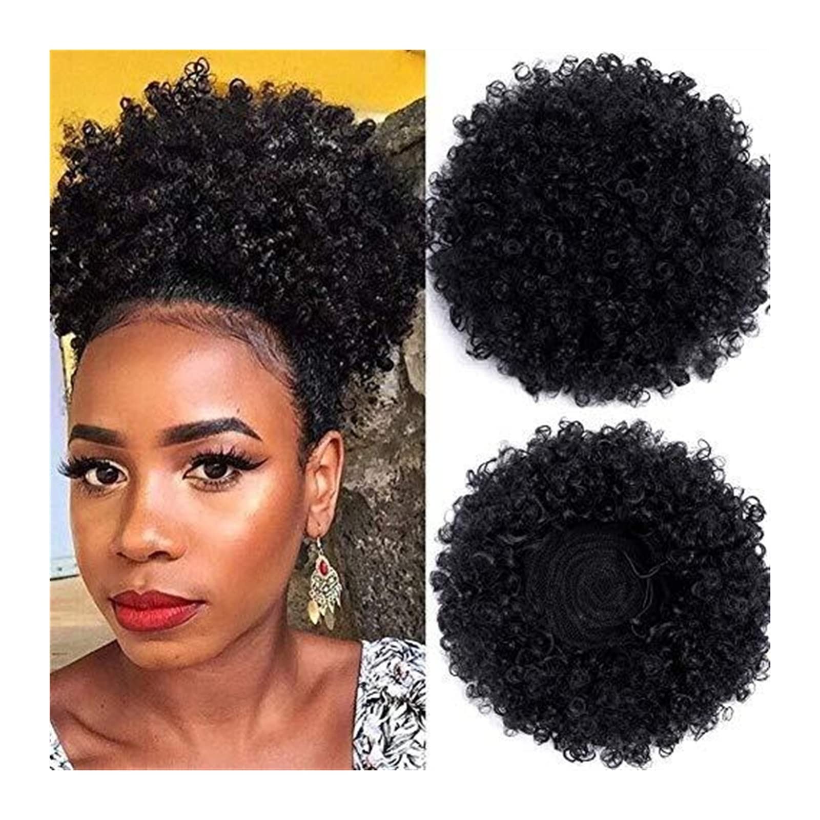 Women's Synthetic Afro Puffs Hair Bun - Drawstring Ponytail & Updo Extension for Short Curly Hair (Color: Q9 33) | Perfect for Daily Wear, Parties & Cosplay