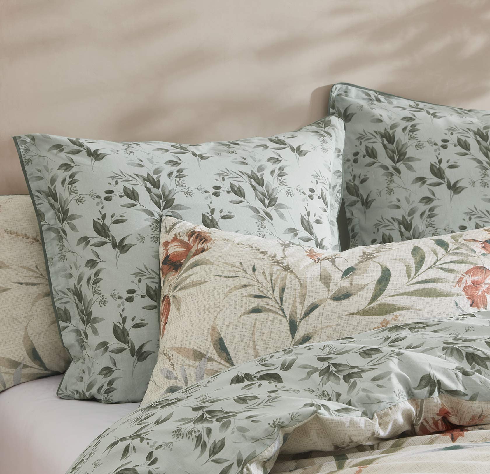 Premium Elise Sage European Pillowcase Set - 100% Organic Cotton Luxury Bedding by Logan & Mason - Perfect for Master Bedroom, Guest Room & Airbnb Stays
