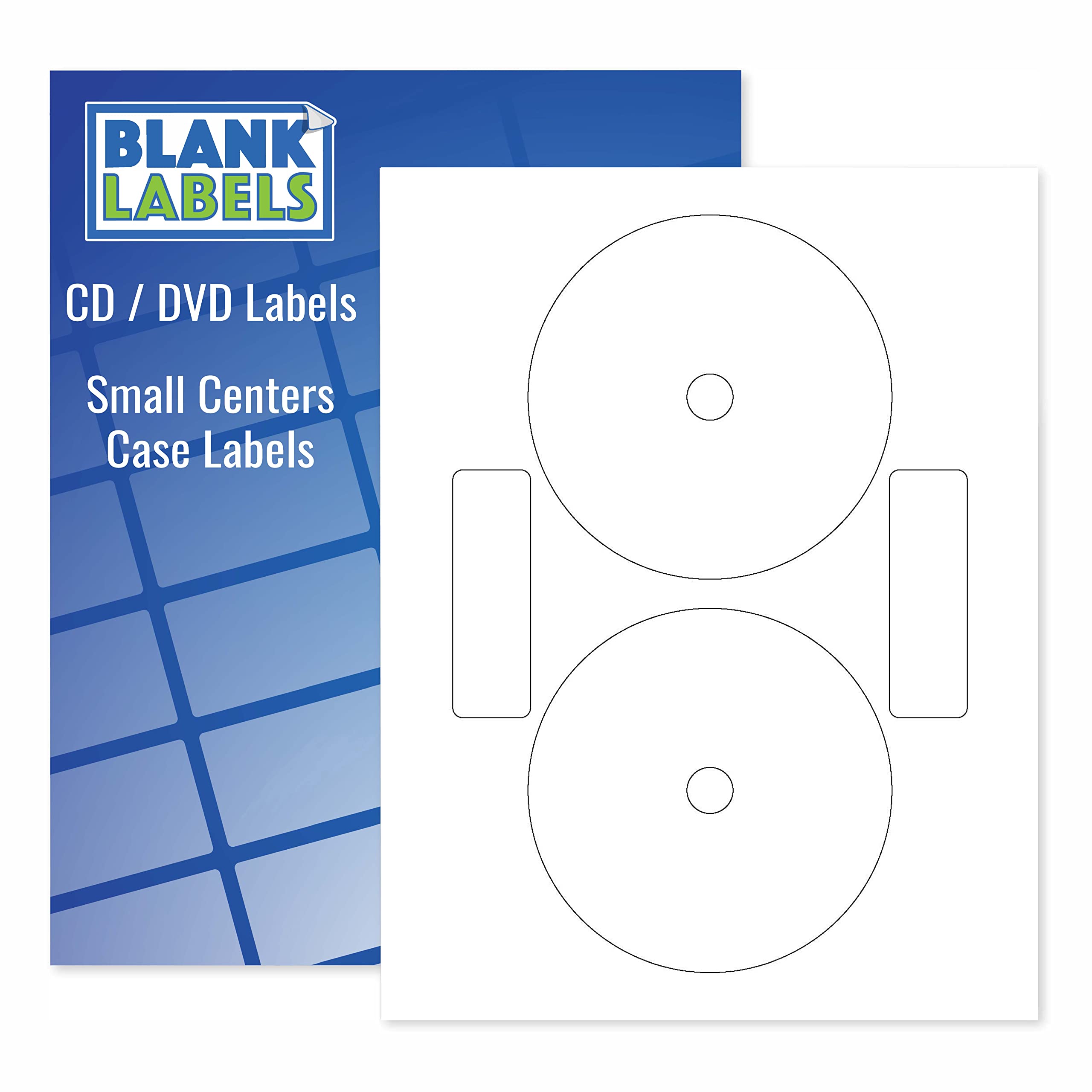 Blank CD/DVD Labels - Neato Full Face Compatible, Small Center Style Spine & Case Labels - Permanent White Matte for Inkjet/Laser Printers - 1000 Sheets (2000 Disc Labels) - Perfect for Media Archiving, Music Albums & Data Backup Organization