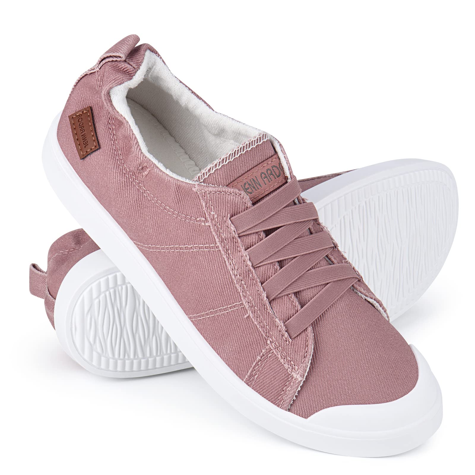 JENN ARDOR Women's Slip-On Canvas Sneakers - Low Top Comfortable Walking Shoes for Casual Wear | Perfect for Daily Errands, Travel & Light Exercise