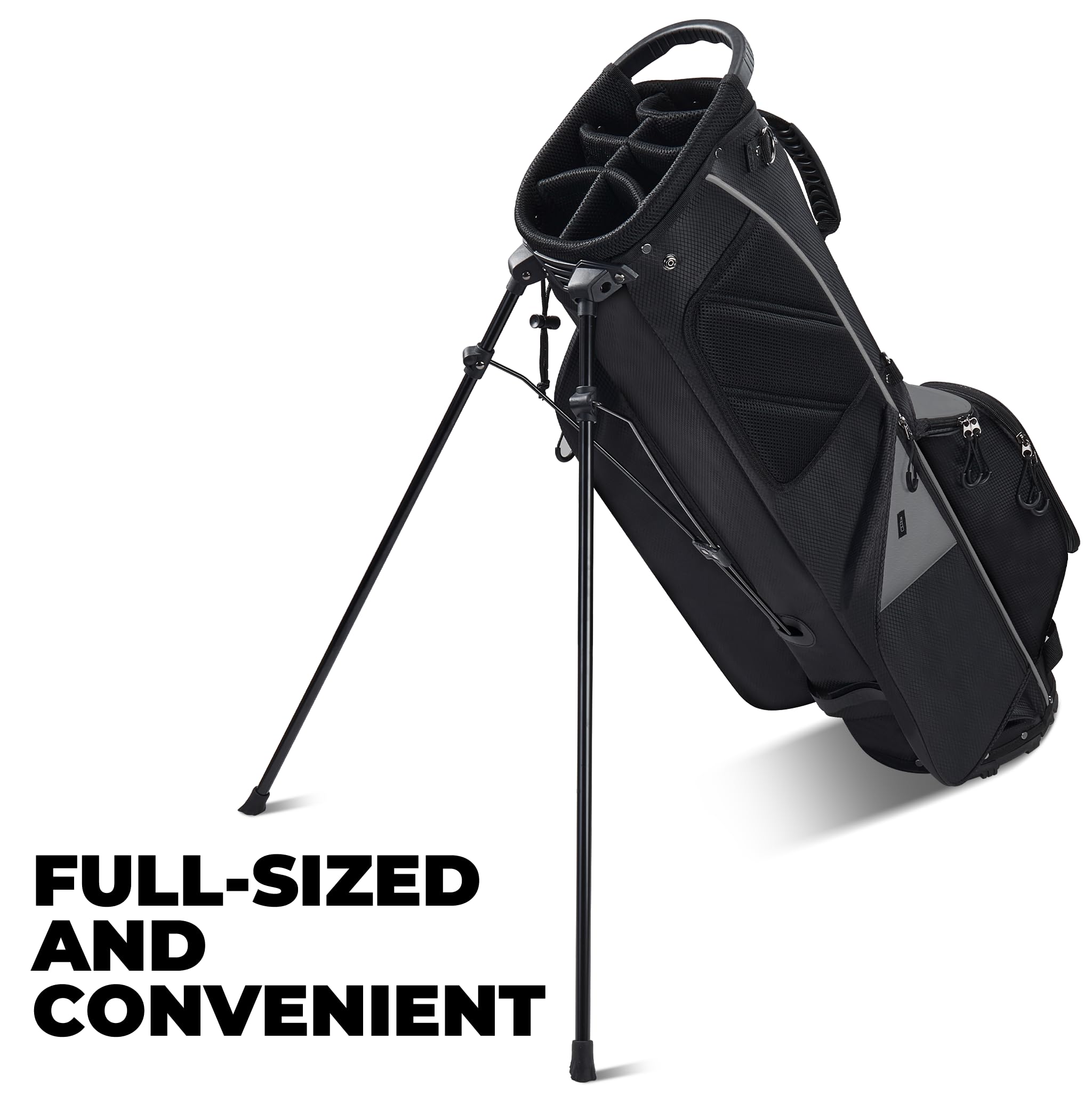 KYTAI Lightweight 7-Way Divider Golf Stand Bag for Men & Women - Dual Shoulder Straps, Stable Stand System, Multiple Storage Pockets, Rain Hood & Towel Ring - Perfect for Golf Course, Driving Range & Travel
