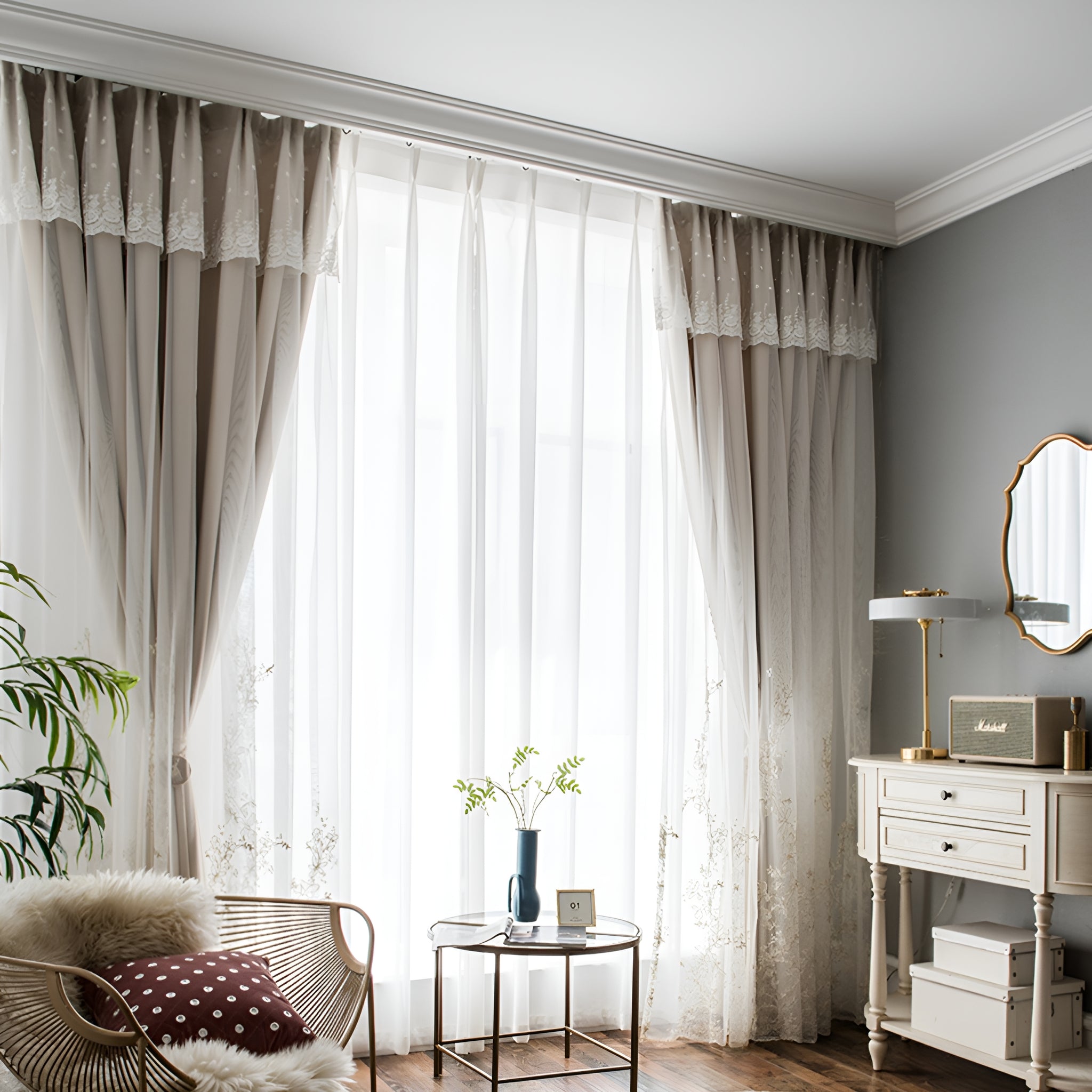 Aniya Two-Layer Room Darkening Blackout Custom Curtains - Thermal Insulated Window Drapes for Bedroom, Living Room & Nursery