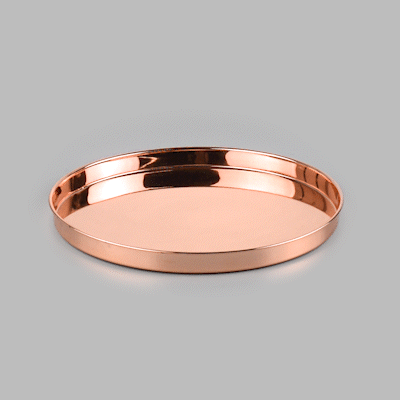 Bar Lux Copper Plated Stainless Steel Serving Tray - 12.5