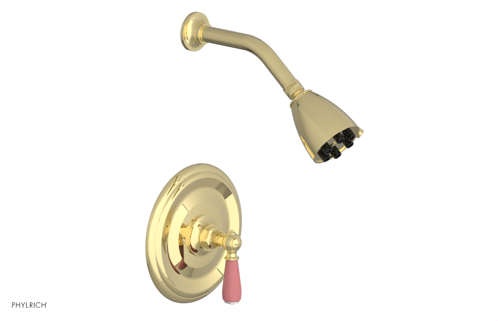 Jamestown Pressure Balance Shower Set with Lever Handle & Pink Accents - 165 22 - Perfect for Modern Bathrooms & Spa-Like Showers