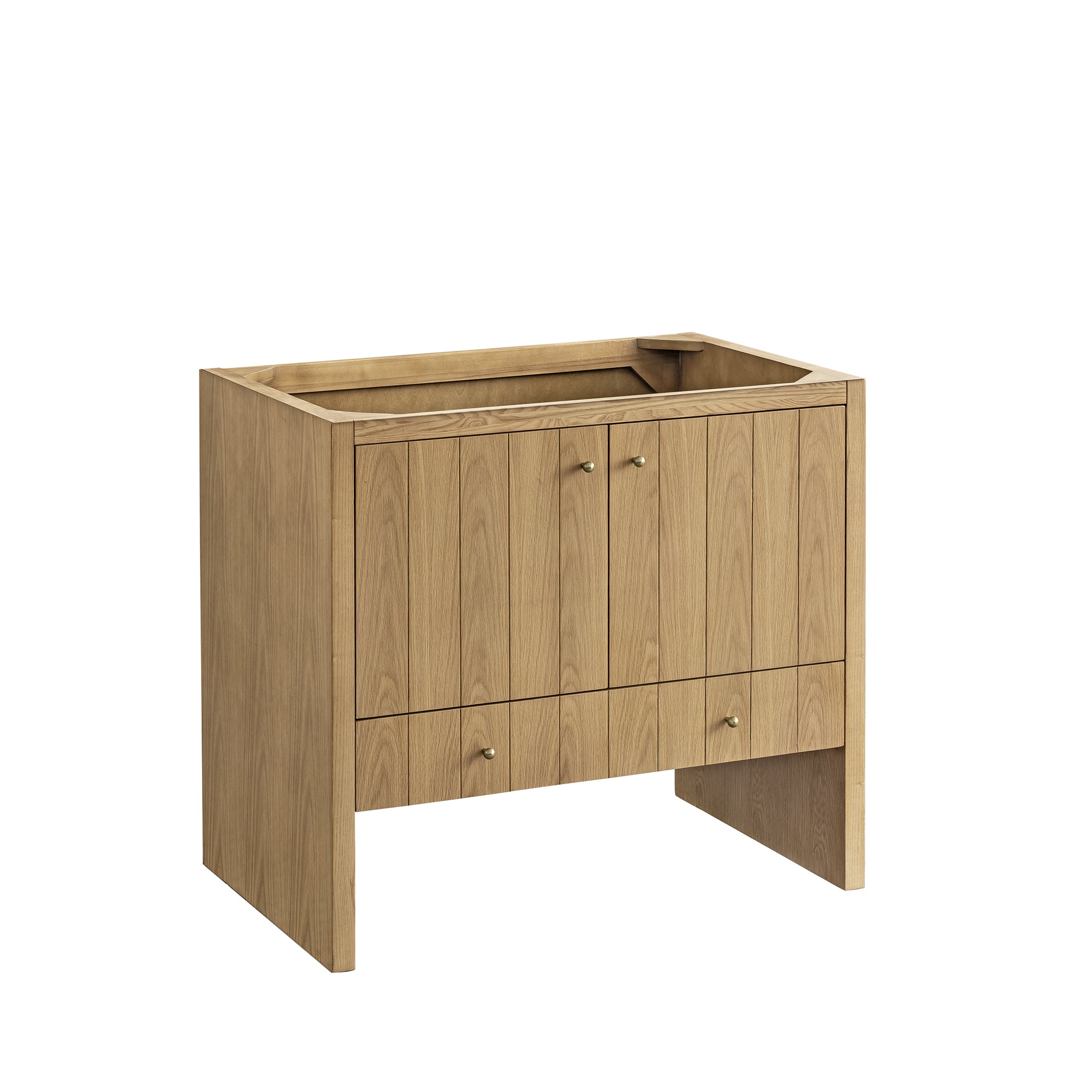 Hudson 36 Inch Single Bathroom Vanity in Light Natural Oak - Modern Farmhouse Style for Small Bathrooms & Powder Rooms