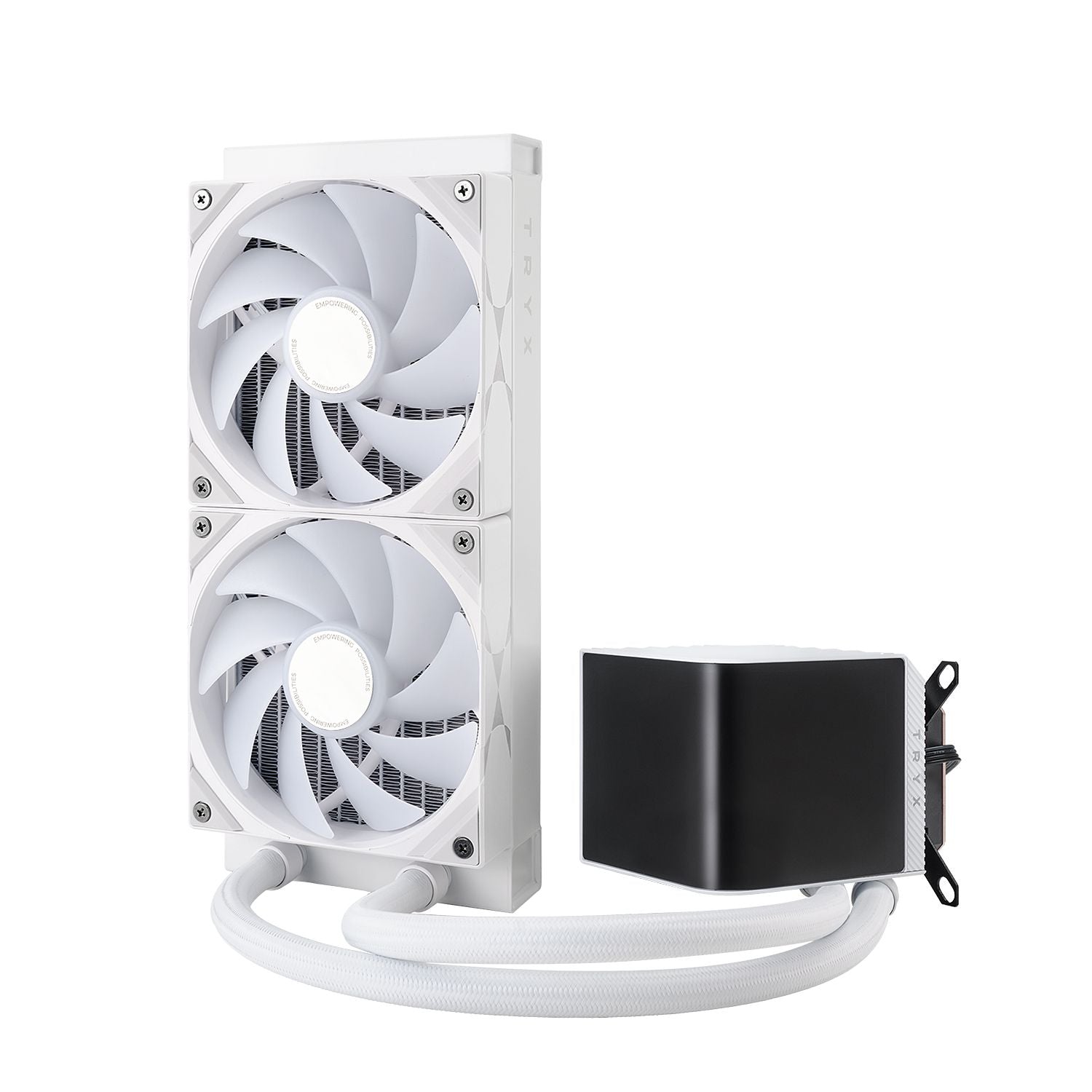TRYXX PANORAMA 240mm AIO Liquid CPU Cooler - RGB Lighting, Black/White Options - High Performance Cooling for Gaming PCs & Workstations