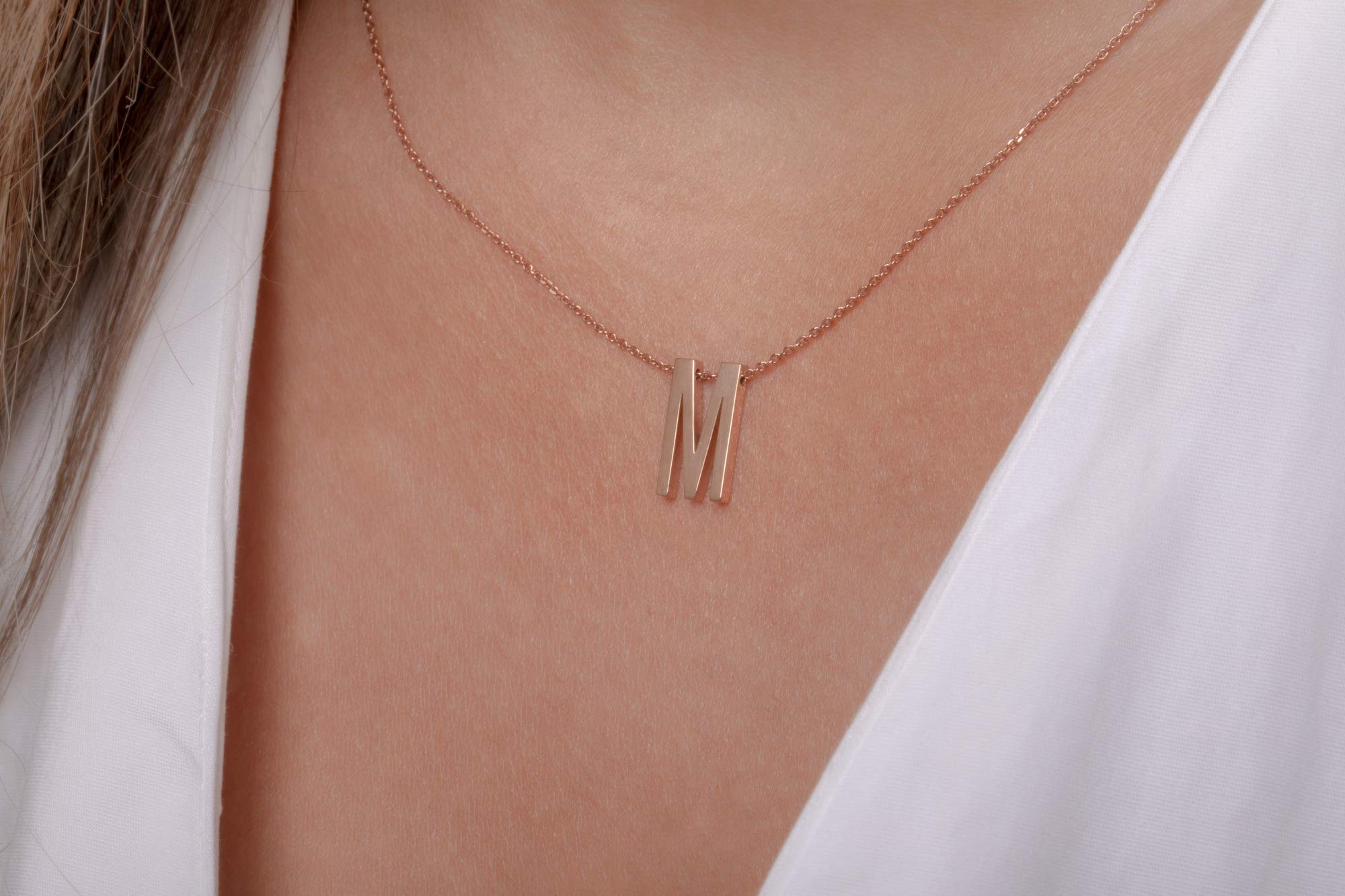 Elegant Personalized Initial Necklace for Women - Solid Gold 9K, 14K & 18K Jewelry Box Gift - Perfect for Birthdays, Anniversaries & Special Occasions