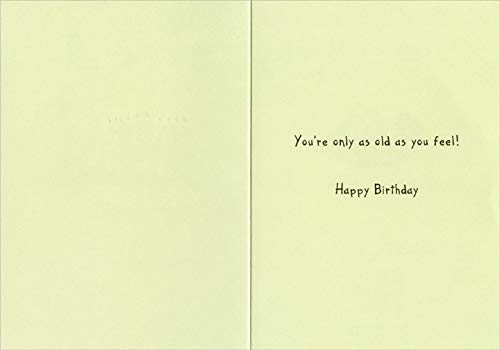 Funny Masculine Birthday Card for Men - Old Man with Cake & Hot Stuff Candles - Humorous Greeting Card for Him | Perfect for Dad, Husband, or Boyfriend's Birthday Celebration