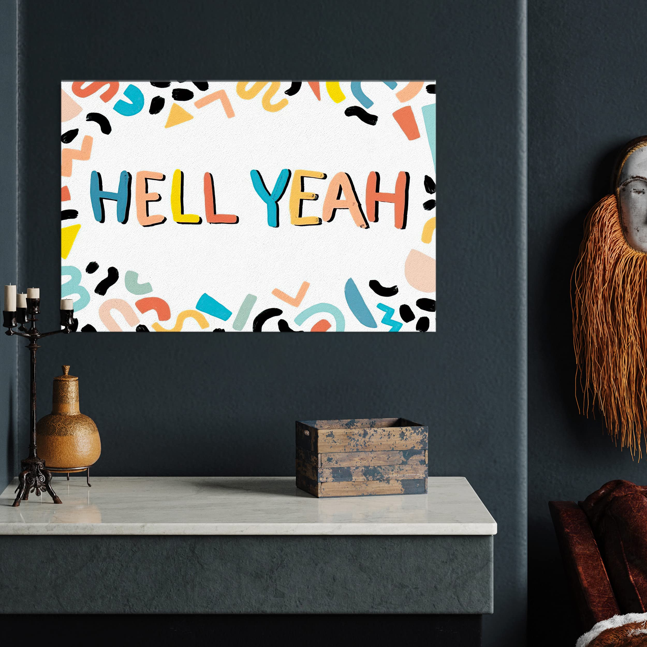 HELL YEAH Motivational Wall Art Poster - 11x14 Inch Inspirational Quote Print on Premium Paper - Perfect for Office, Home & Gym Decor - Uplifting Gift for Coworkers & Friends