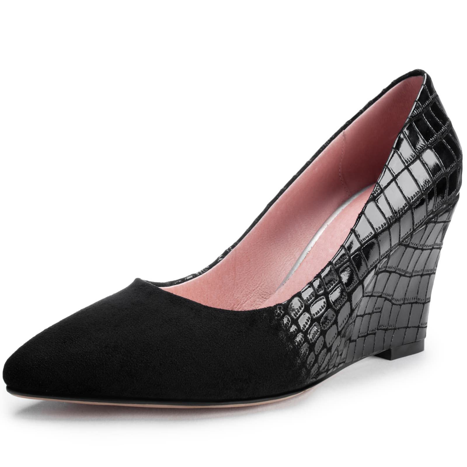 Somftina Women's Pointed Toe Wedge Heels - Slip On Dress Shoes for Office, Party & Banquet | Comfortable Work Pumps for Professional Women & Evening Events
