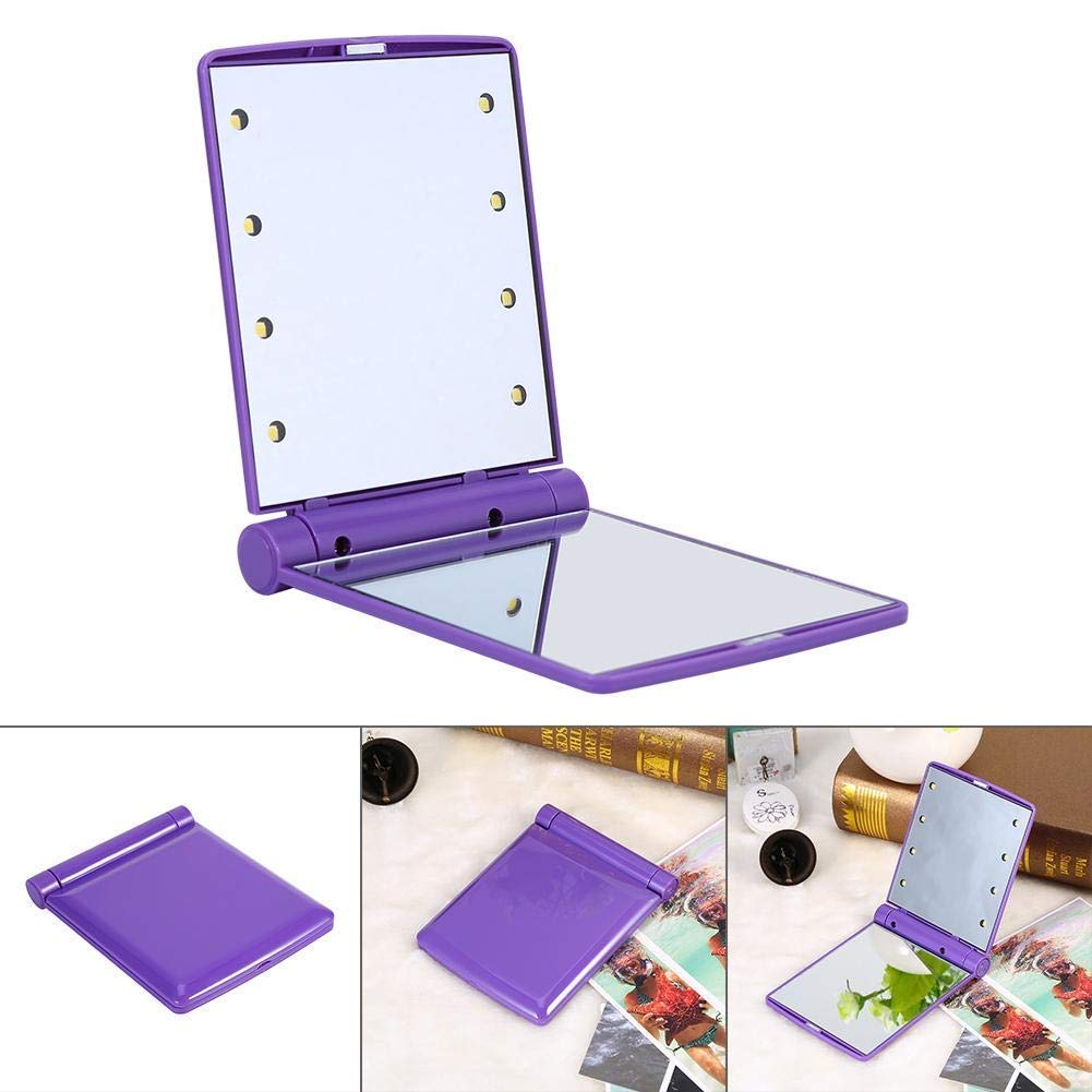 Clubx 22 LED Lighted Travel Makeup Mirror - Trifold Desktop Vanity Mirror with 8X Magnification & Adjustable Brightness for Perfect Makeup Application at Home or Travel | Ideal for Makeup Artists, Travelers & Home Beauty Stations