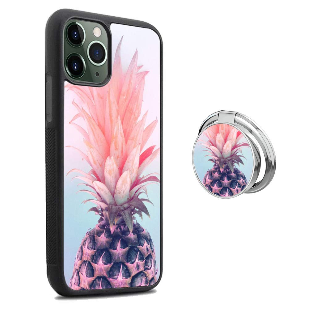 Shockproof Tiger Pattern iPhone 11 Pro Max Case with Grip Ring Holder - Slim Soft & Hard Hybrid Protective Cover for iPhone 11 Pro Max (Pineapple Design) - Perfect for Outdoor Activities, Travel & Daily Use