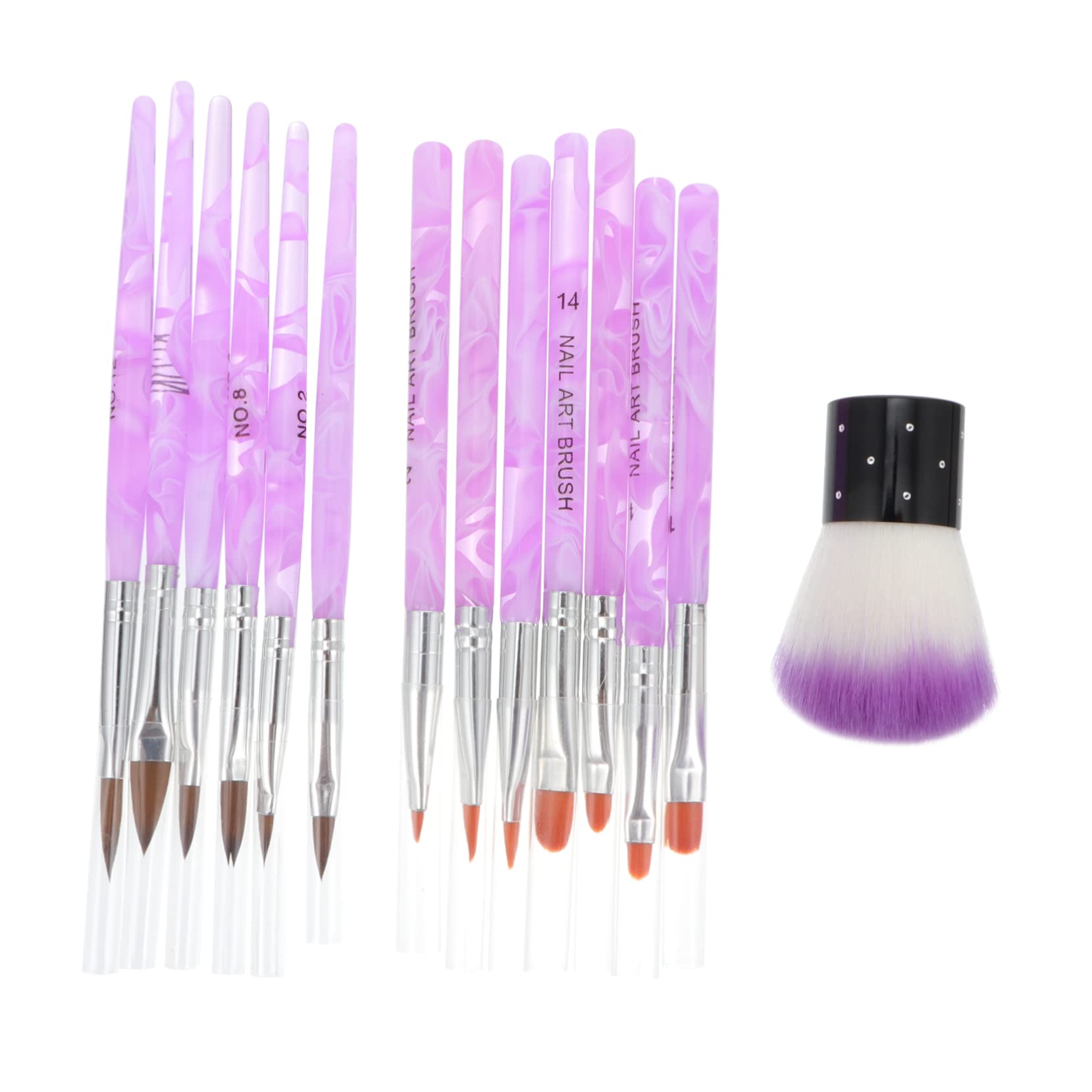 VALICLUD Professional Nail Art Brush Set - 10-Piece Gel Polish, Acrylic & UV Builder Brushes for Salon & Home Manicures | Includes Dust Brush, 3D Crystal Pen & Nail Art Tools | Perfect for DIY Nails, Gel Extensions & Professional Nail Designs