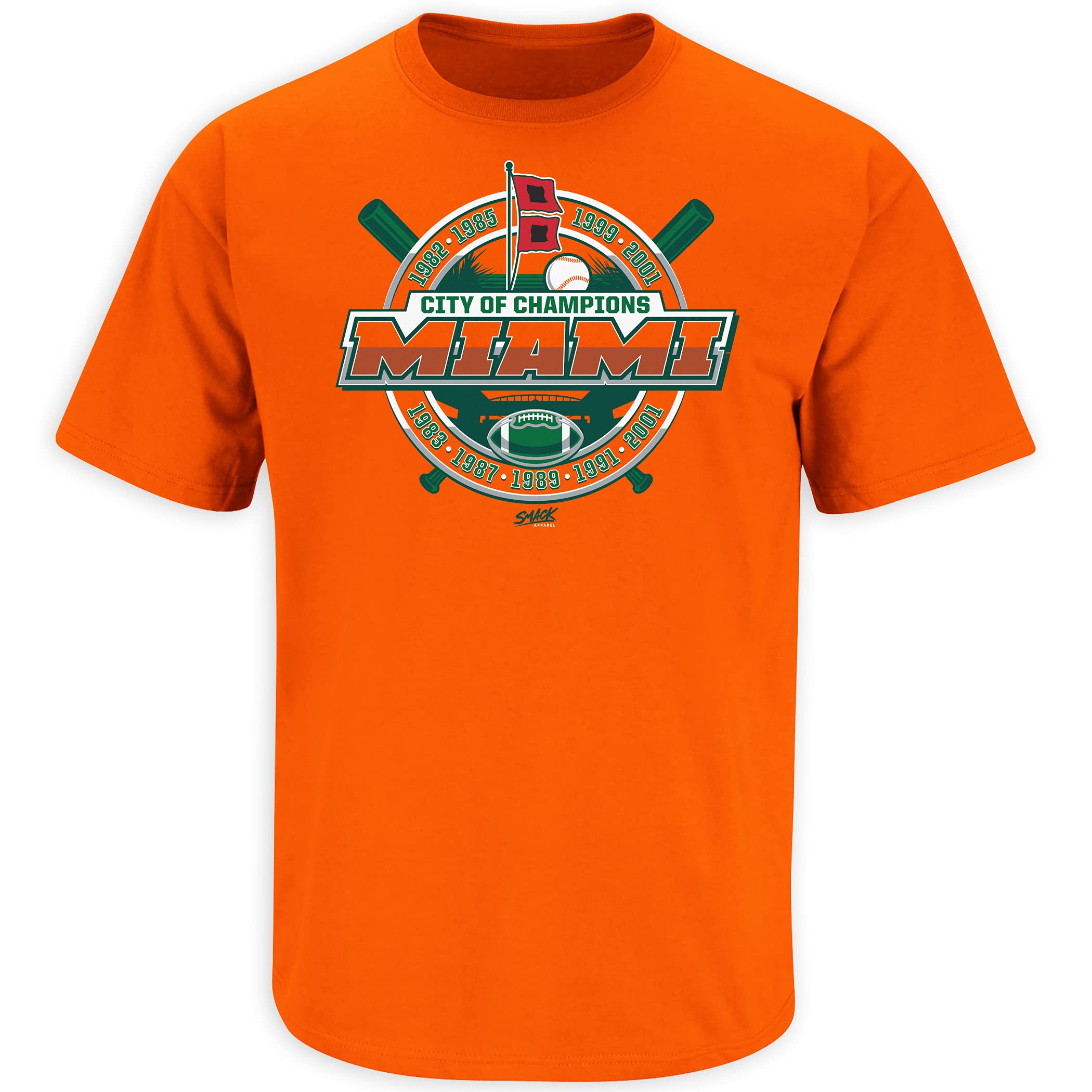 **Miami College Fans Orange T-Shirt - City of Champions Graphic Tee (S-5X) for Men & Women - Perfect for Game Day, Tailgating & Casual Wear**