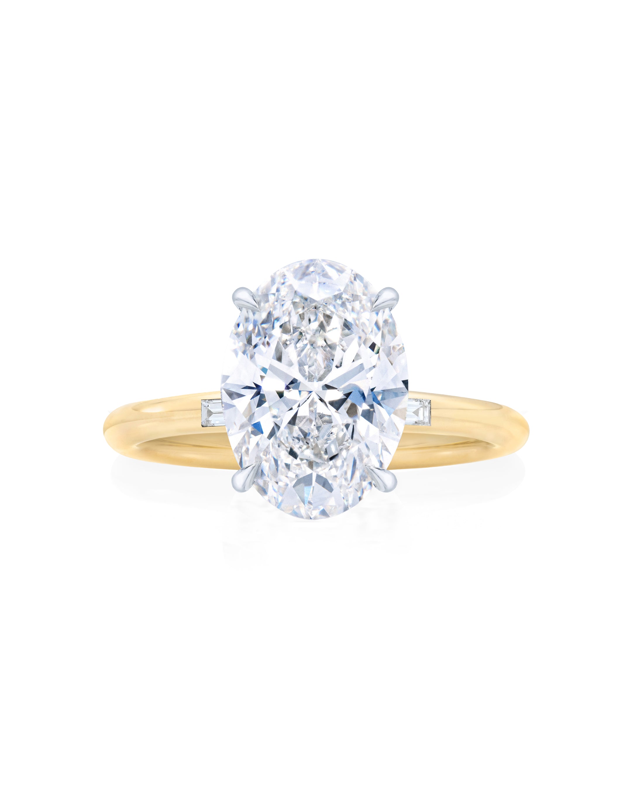 14K Rose Gold + Platinum Prongs