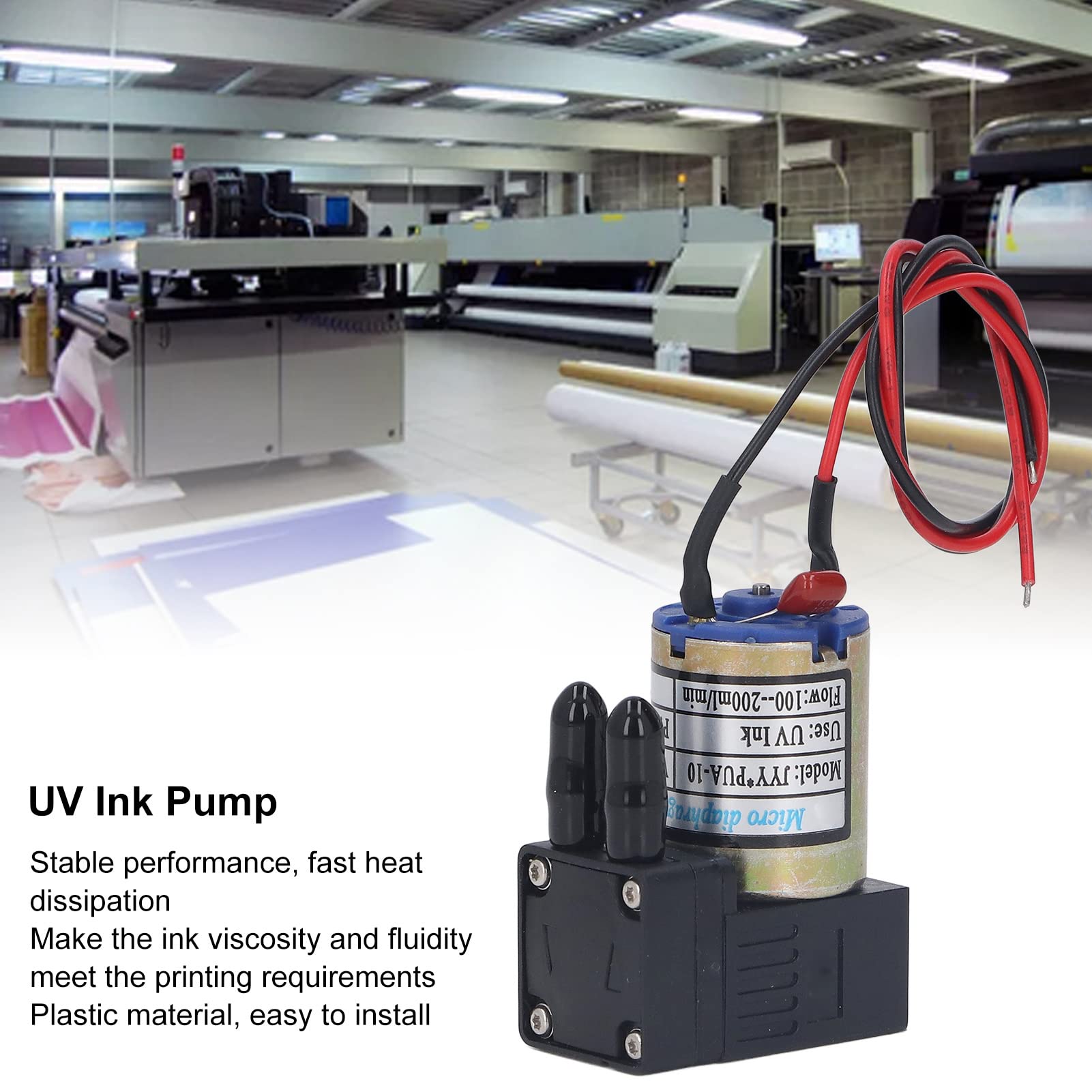 24V 3W Mini Ink Pump with Fast Heat Dissipation - Plastic Inkjet Printer Pump Replacement Accessory for Epson, HP, Canon Printers - Perfect for Home Office Printing & Continuous Ink Supply Systems