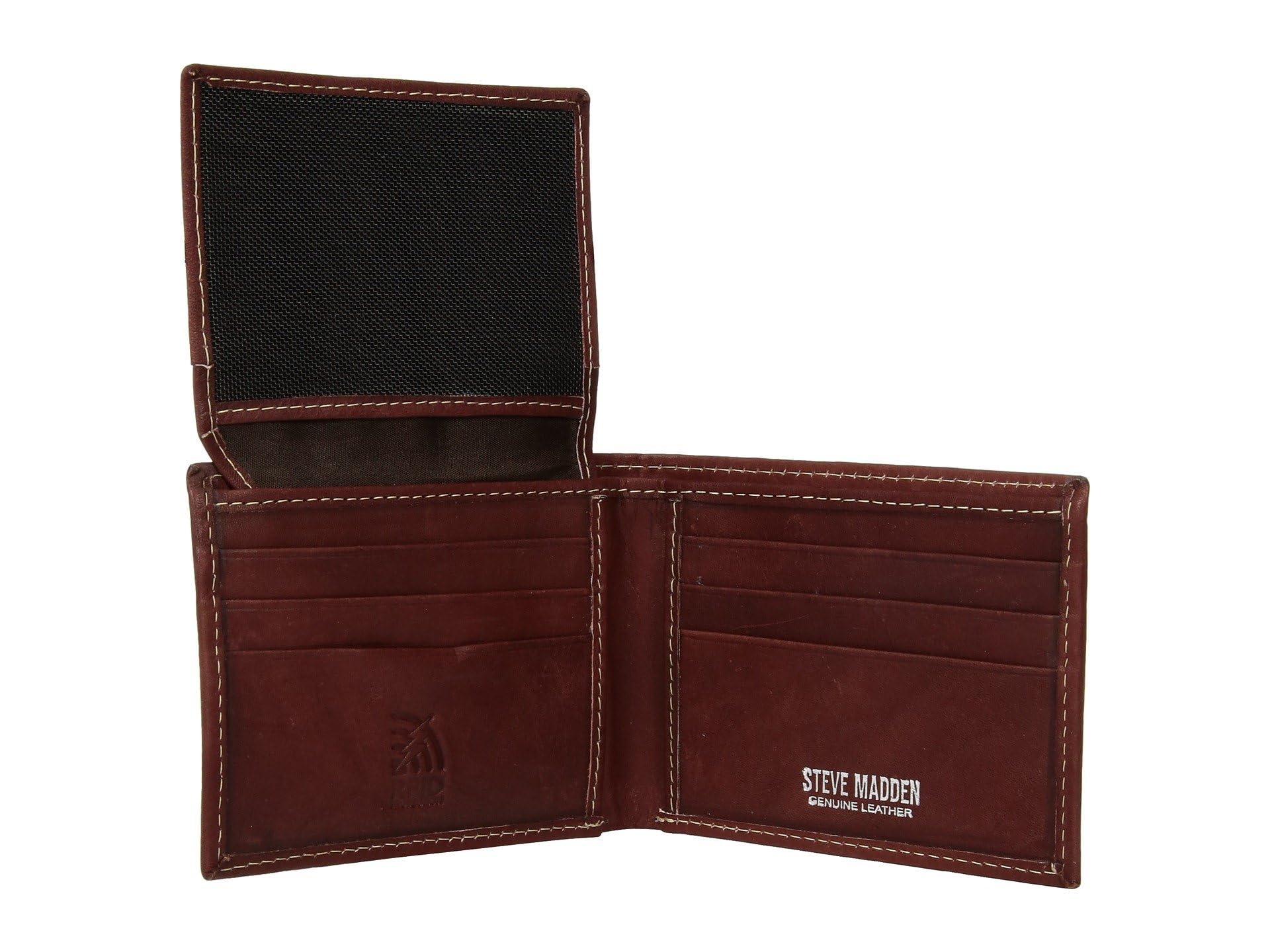 Steve Madden Men's Slim Leather Wallet with Extra Capacity & Flip Pockets - RFID Blocking Bifold Wallet for Credit Cards & Cash - Perfect for Business, Travel & Everyday Use