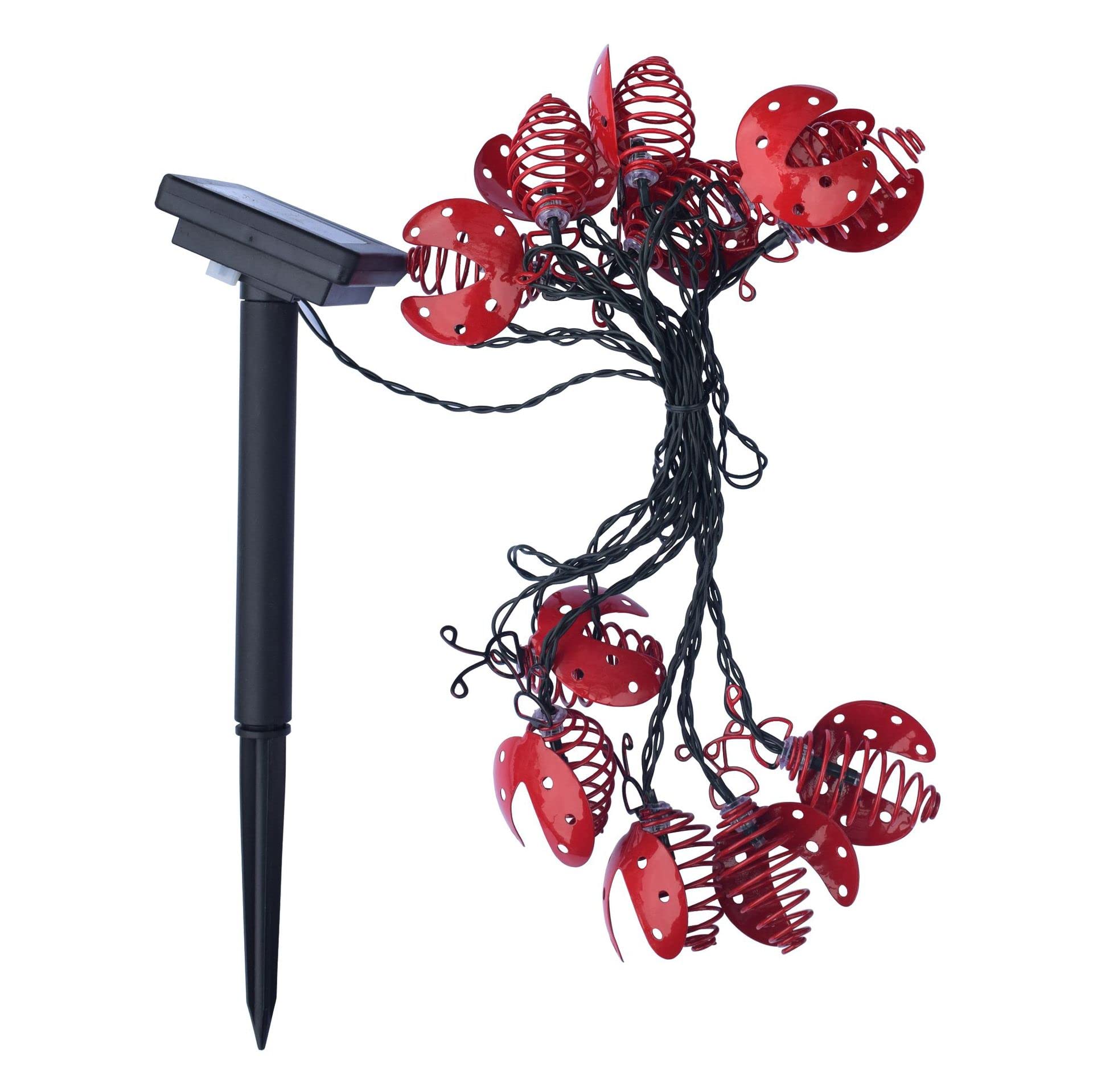 Solar Powered Ladybug String Lights - 10 LED Waterproof 13ft Outdoor Fairy Lights for Garden, Patio, Lawn, Yard, Wedding & Christmas Decorations (Warm White) | Perfect for Backyard Parties, Landscape Lighting and Holiday Displays