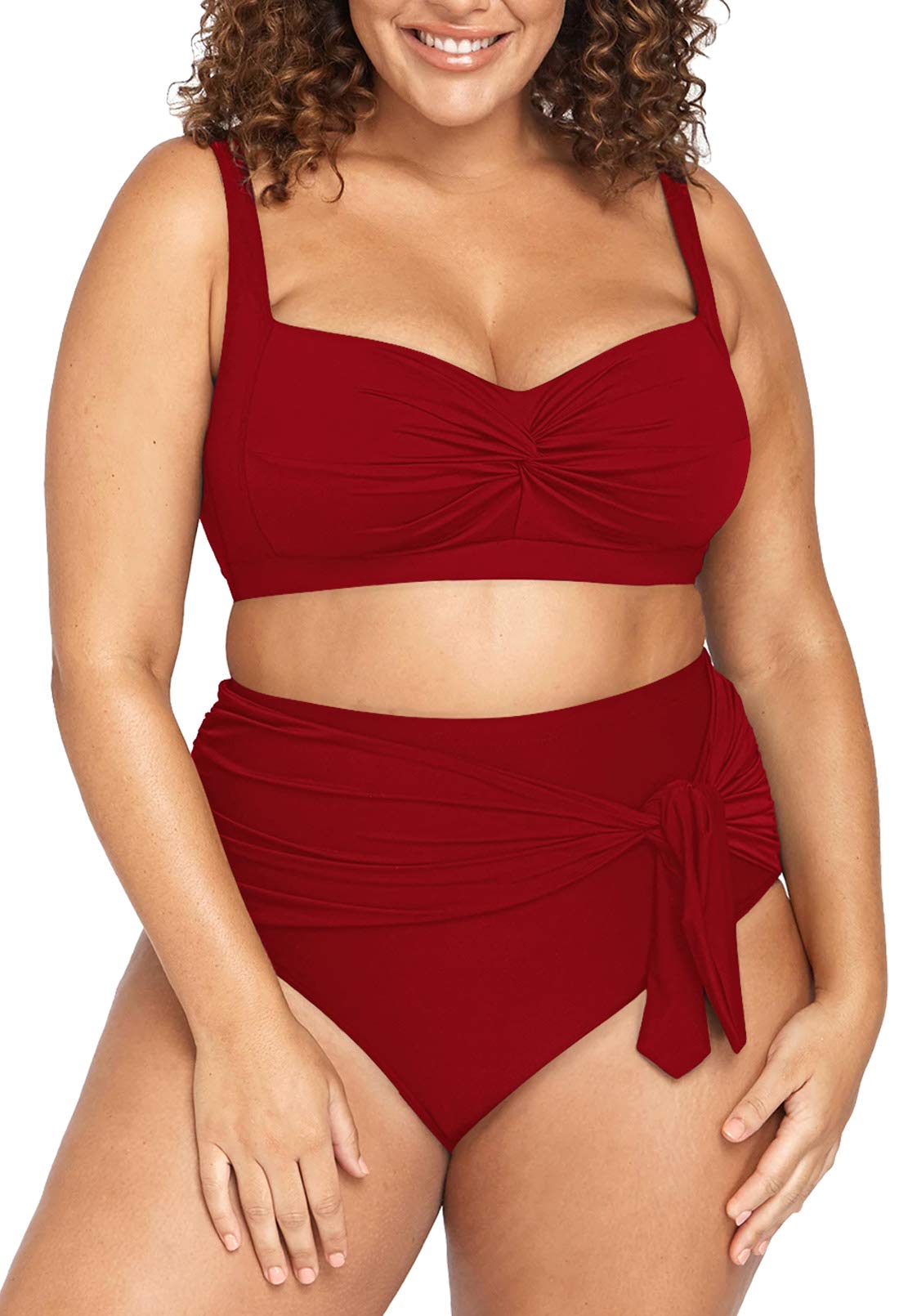 Plus Size Tummy Control Bikini Set - High Waisted Swimwear for Women | Beach & Pool
