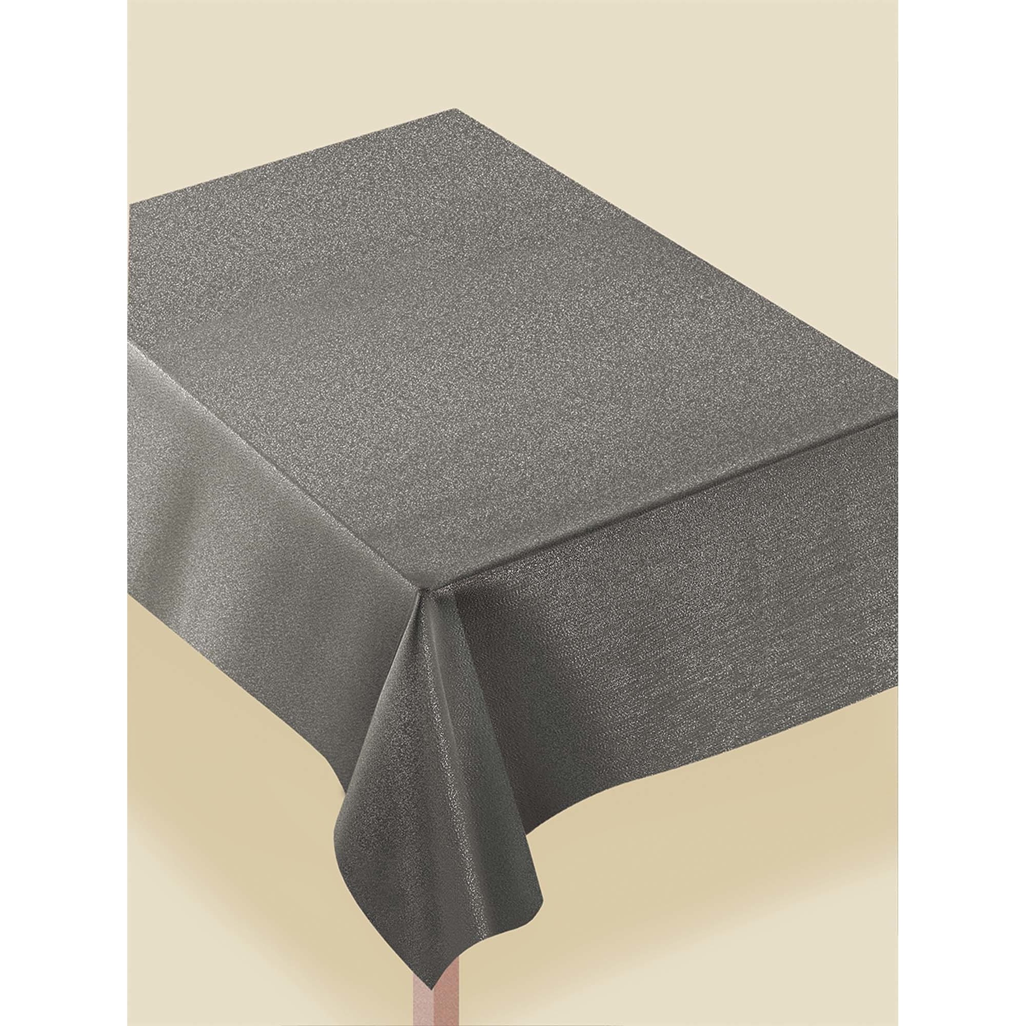 Amscan Metallic Tablecloth - Elegant Pewter Party Supplies for Weddings, Birthdays & Special Events - Perfect for Table Decorations & Celebrations