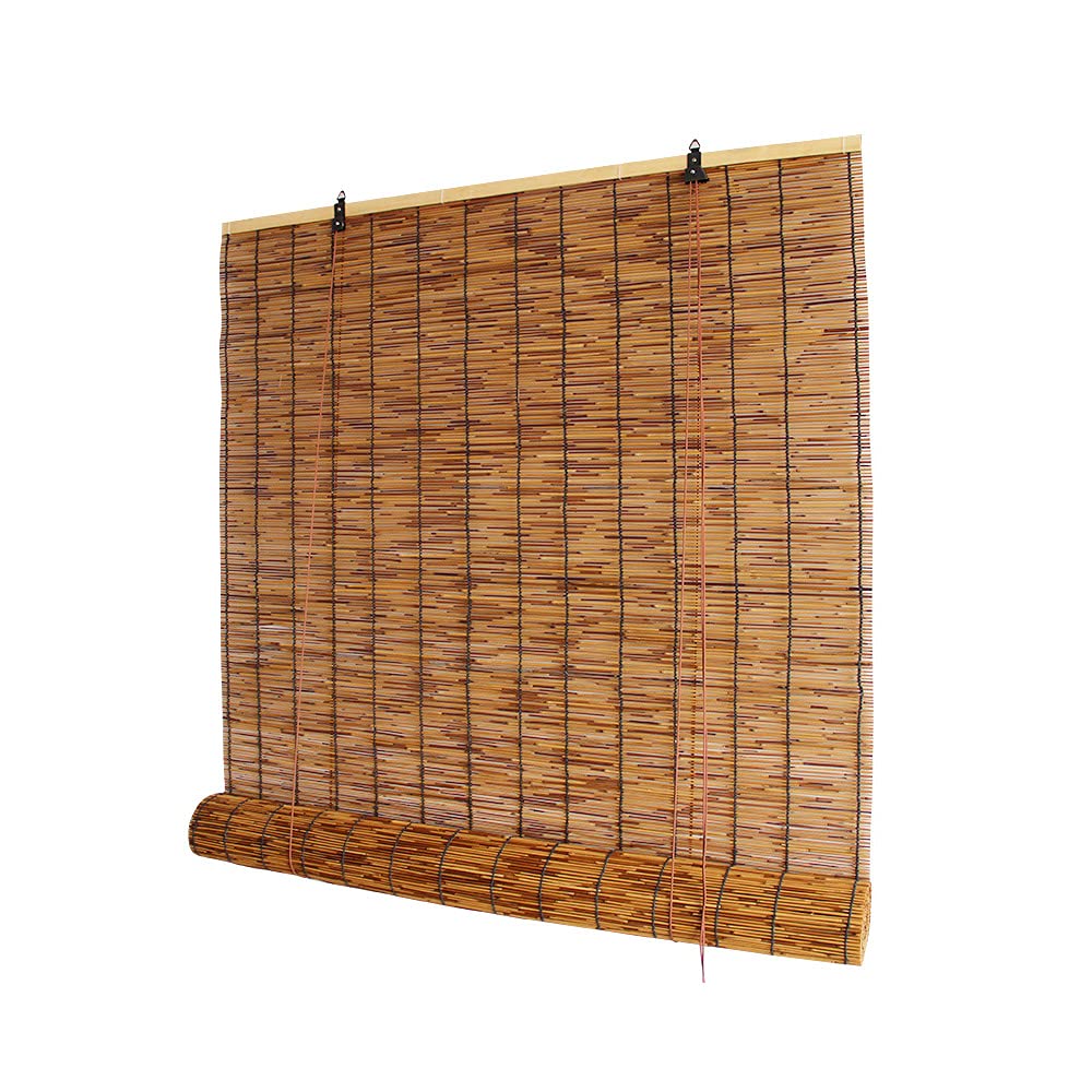 LIUD 71x98 Inch Retro Bamboo Blinds - Roll Up Window Shades for Patio, Outdoor Waterproof UV Protection Reed Curtains | Perfect for Garden, Balcony & Sunroom Privacy