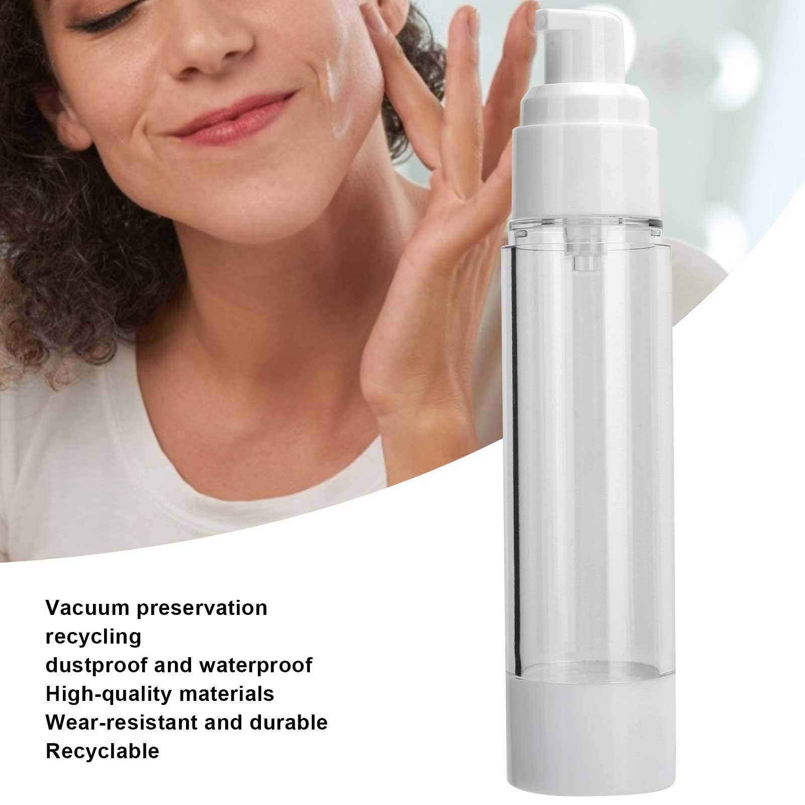 6 Pcs 50ml Empty Roll-On Bottles with Pump for Cream & Lotion Dispensing - Refillable Travel Cosmetic Containers for Toiletries, Skincare & Makeup - Perfect for Home, Gym & On-The-Go Use