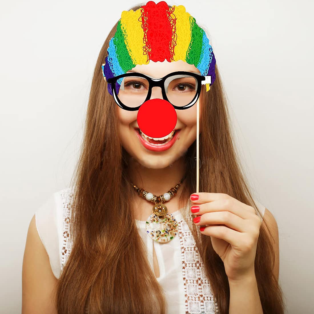 36pcs Circus Photo Booth Props with Stickers - Funny Carnival Theme Party Decorations for Birthday, Baby Shower & Halloween - Perfect for Photo Booths, Themed Parties & Social Media Fun