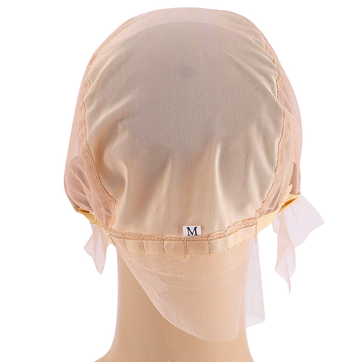 EXCLUZO Adjustable Front Lace Wig Cap with Elastic Strap - Breathable Mesh Hairnet for Women (Beige) | Perfect for Wig Making, Cosplay & Daily Hair Protection