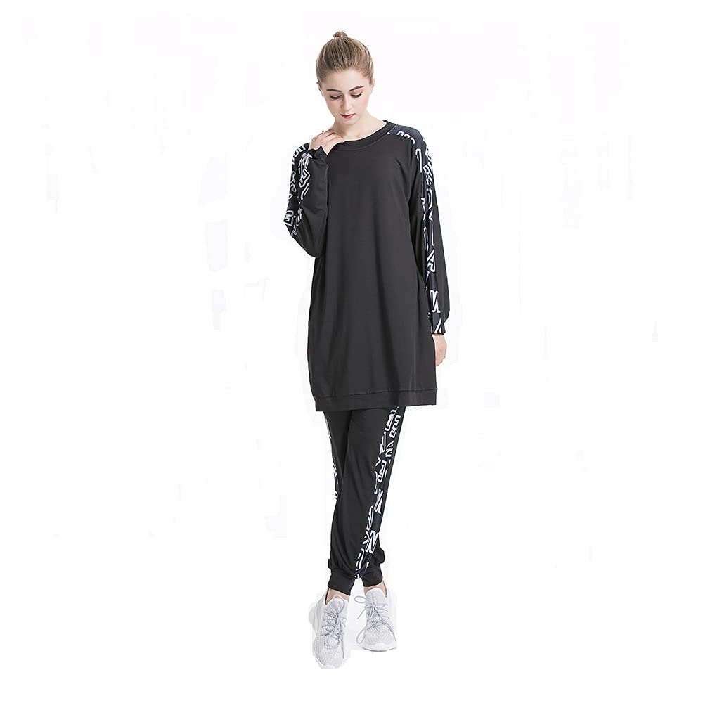 Women's Muslim 2-Piece Tracksuit Set - Modest Pullover Hoodie & Sweatpants with Pockets for Jogging, Gym & Casual Wear | Breathable Cotton Jogging Outfit