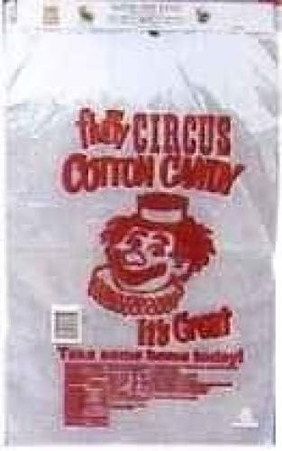 Gold Medal 100-Pack Printed Cotton Candy Bags for Parties, Carnivals & Events - Premium Quick Pack Concession Supplies