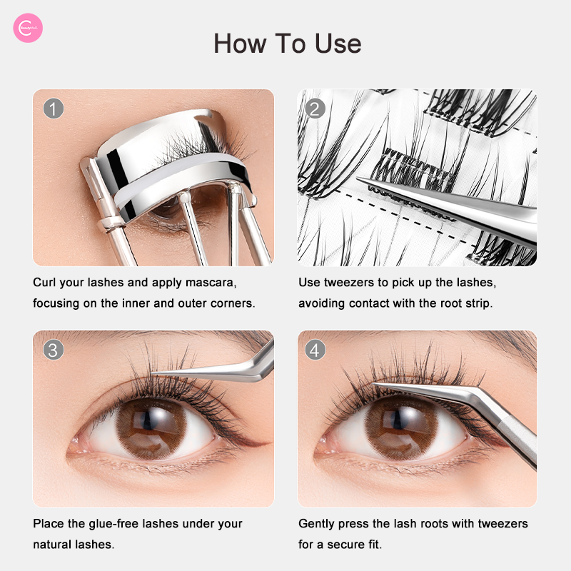 CARLI BYBEL 5D Baby Curl Self-Adhesive False Eyelashes - Natural Wispy Lashes for Everyday Wear & Special Occasions