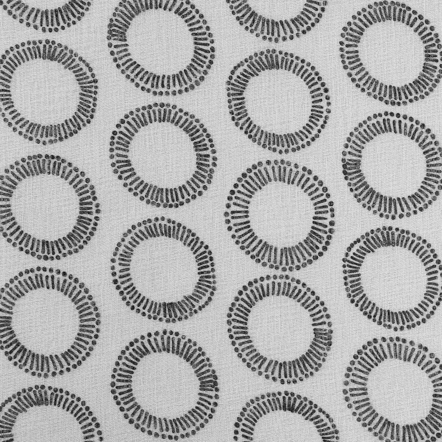 Deconovo White Rod Pocket Voile Drape Curtains with Circle Print - 52x95 Inches Sheer Window Panels for Dining Room & Living Room Decor