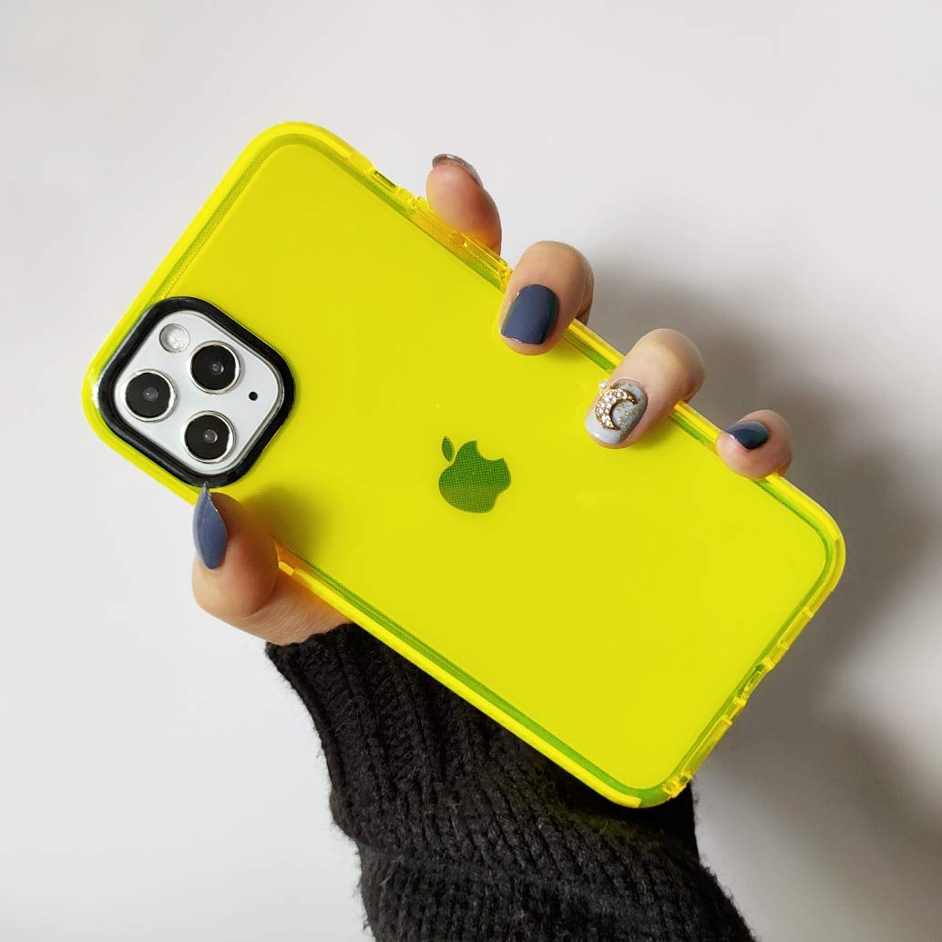 Shockproof Clear TPU Case for iPhone 11 Pro Max (6.5 Inch) - Slim Fit Soft Rubber Protective Cover with Shock-Absorbing Technology | Yellow | Perfect for Daily Use, Outdoor Activities & Travel Protection