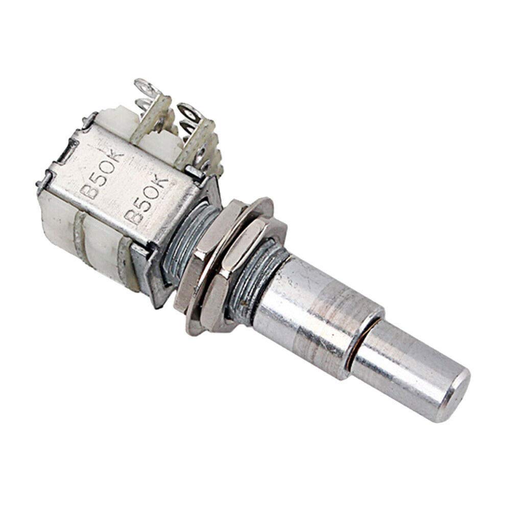 Premium B50K Dual Concentric Potentiometer for Guitar - High-Grade Metal Mini Volume/Tone Control Knob - Perfect for Electric Guitar Upgrades & DIY Repairs