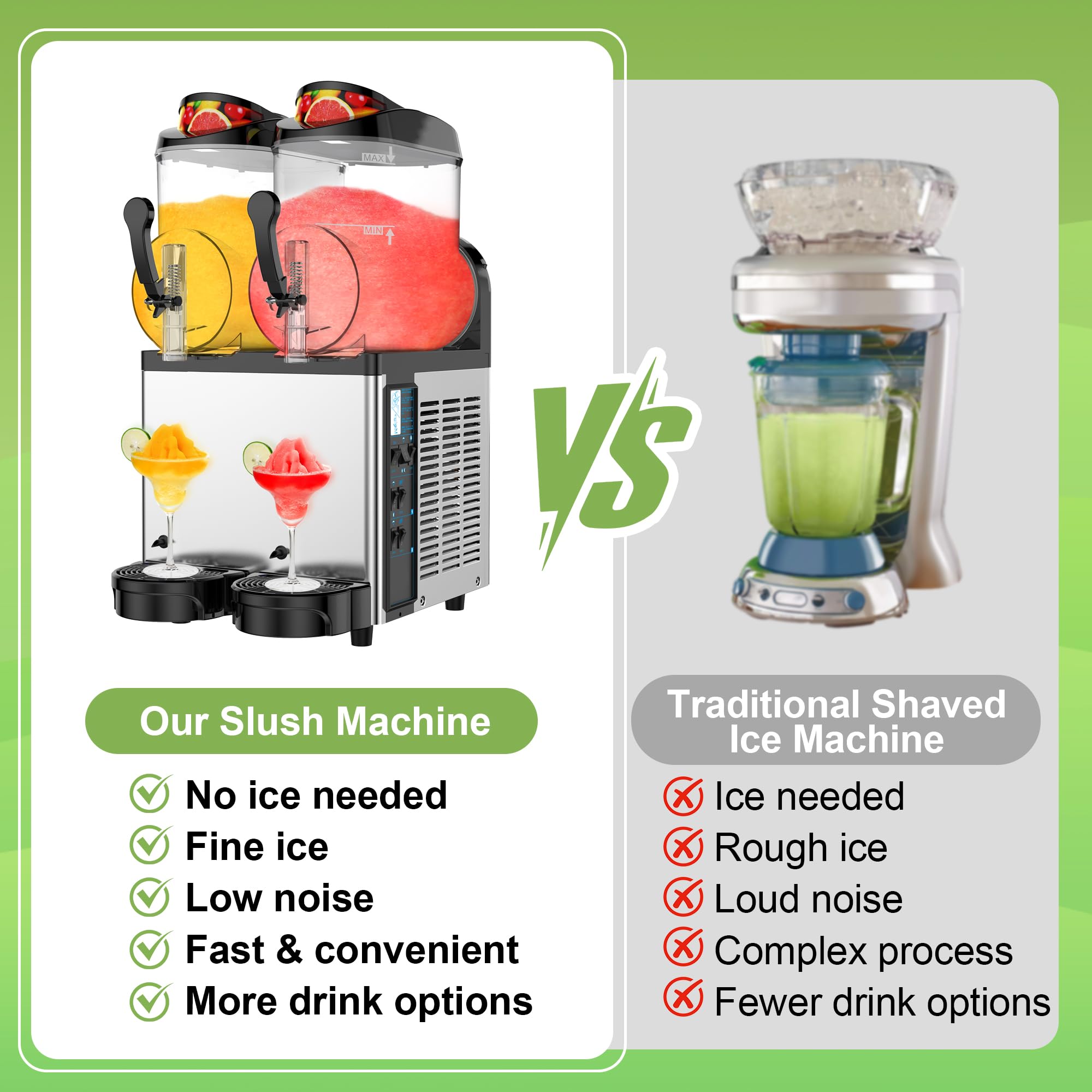 Commercial Slushie Machine 12L x 2 Tank - 24L Frozen Drink Maker for Cocktails, Margaritas, Smoothies & Milkshakes | No Ice Needed | Perfect for Restaurants, Bars, Cafés & Party Events
