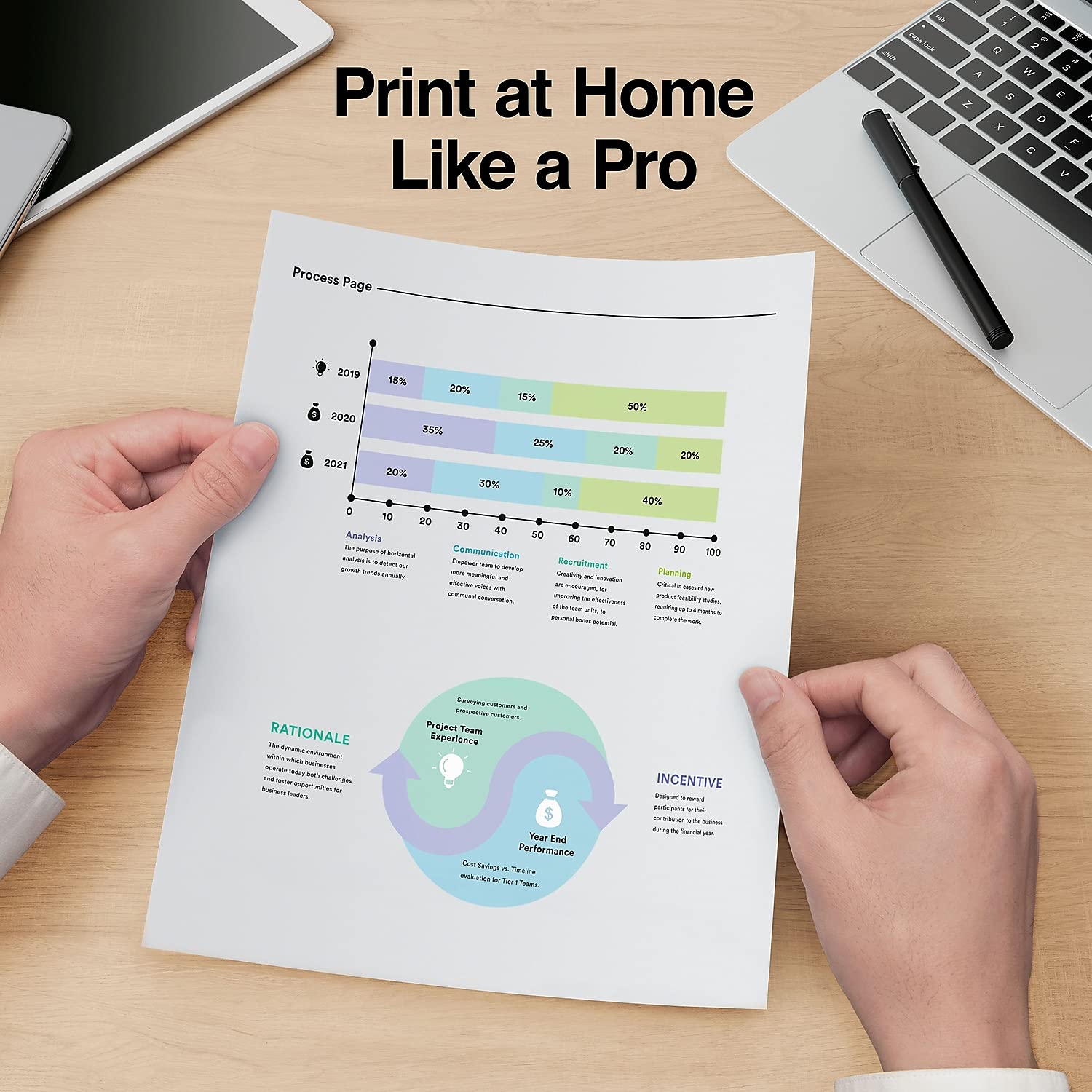 8.5x11 Color Printer Paper - 20 lbs. Weight, 96 Brightness for Vibrant Prints - Ideal for Home, Office & School Projects