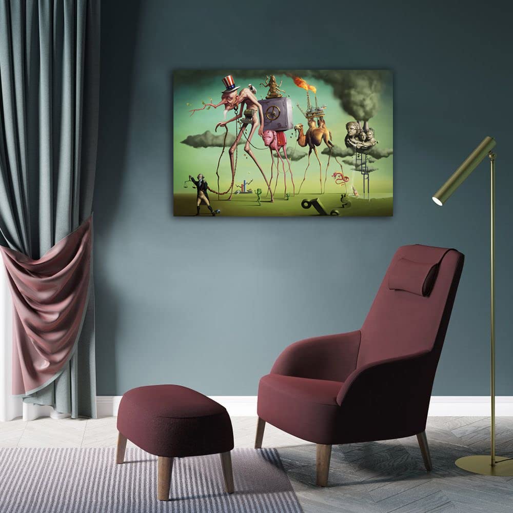 Salvador Dali Surrealism Art Poster - The Persistence of Memory Canvas Wall Art Decor (12x18 inch, 30x45cm Unframed) for Living Room, Bedroom & Office
