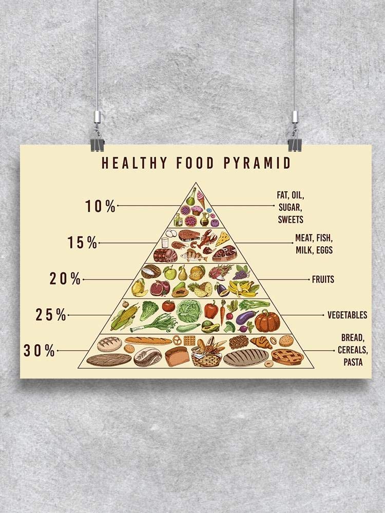 Healthy Food Plan Poster - Nutrition Guide & Meal Planner for Balanced Diet | Perfect for Kitchens, Gyms & Offices