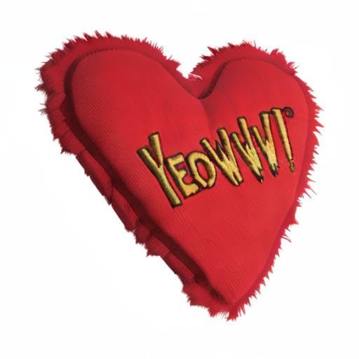 Yeowww! Heart Attack Pack: 3X 100% Organic Catnip Heart Cat Toys with Unique Phrases - Perfect for Playtime, Training & Bonding with Your Feline Friend