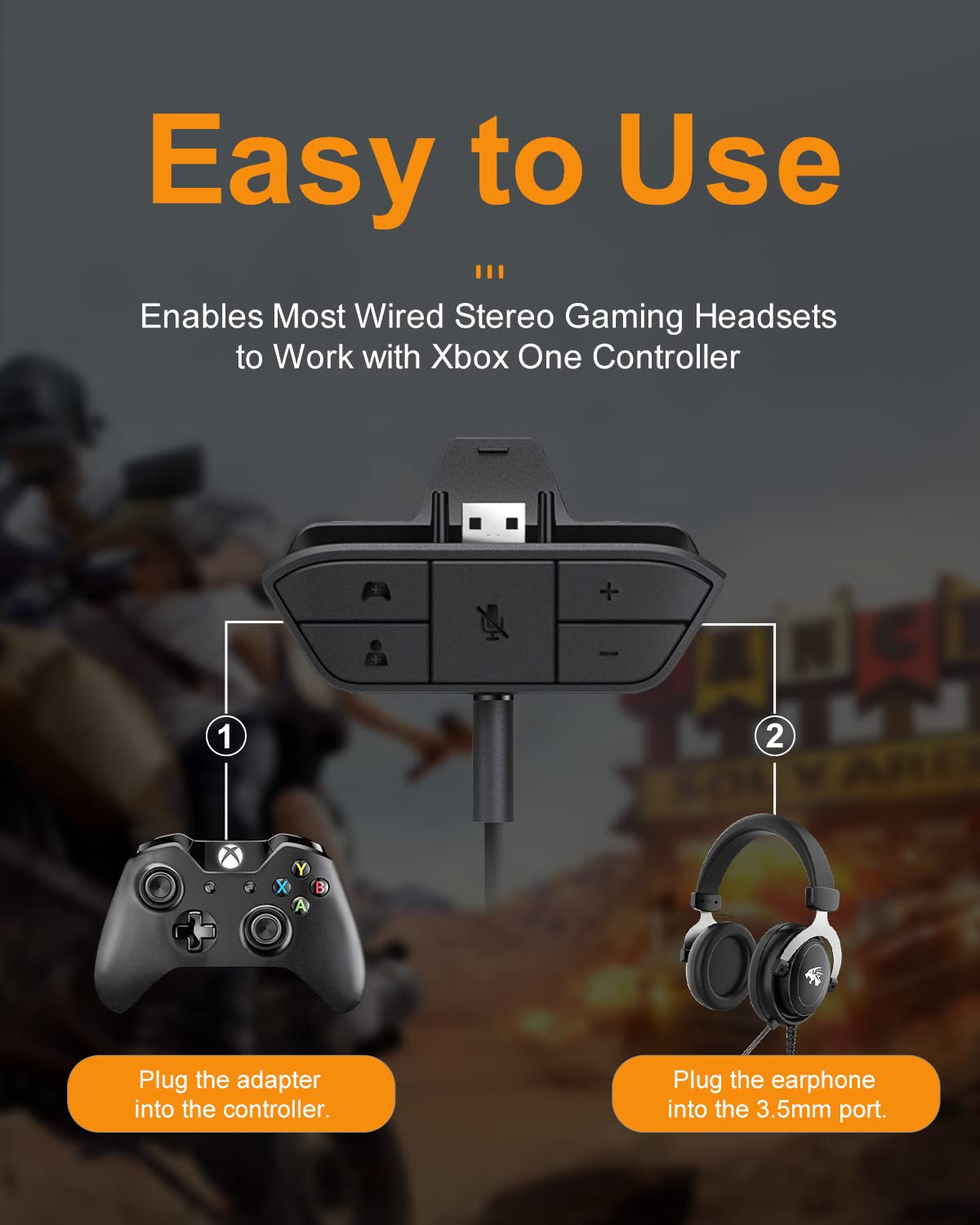 Xbox One Stereo Headset Adapter - 3.5mm Audio Jack for Xbox One Controllers (Black) | Perfect for Gaming, Streaming & Chatting