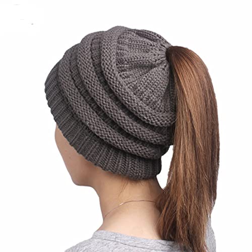 Super Cute Pony Beanie - Soft Cable Knit Winter Hat for Women & Girls - Perfect for Cold Weather, Outdoor Activities & Gifts