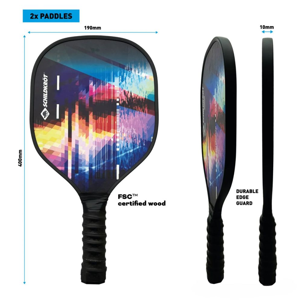 Premium Schildkrot Pickleball Set - 4 Paddles, 4 Balls, 1 Carry Bag - Outdoor & Indoor Sports Equipment for Adults & Kids - Perfect for Backyard, Park, and Gym Games