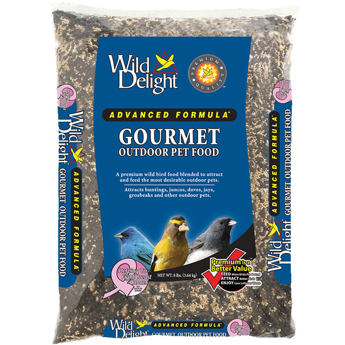 Premium Wild Delight Gourmet Wild Bird Seed - 8 lb Bag for Outdoor Bird Feeding | Attracts Cardinals, Finches & Bluebirds | Perfect for Backyard, Garden & Bird Feeders