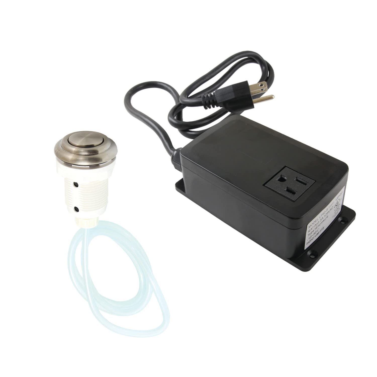 Kingston Brass KATSK318 Gourmetier Single Outlet Garbage Disposal Air Switch Kit in Brushed Nickel - Easy Under Sink Installation for Kitchen Waste Disposal Systems