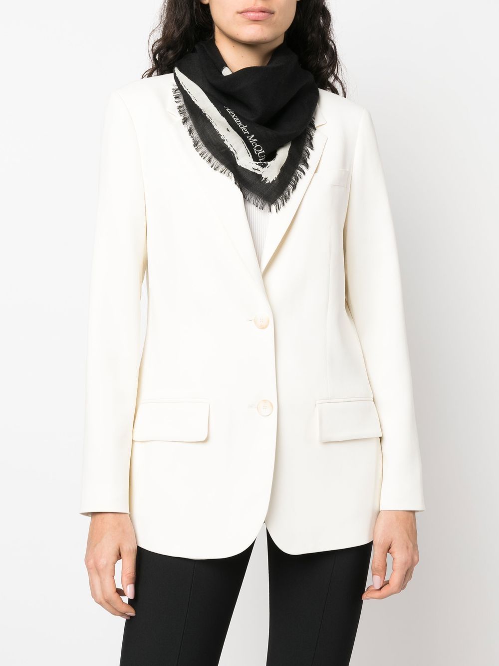 Alexander McQueen Black Scarf - Luxury Cashmere Wrap for Women, Perfect for Winter Fashion & Gift Giving