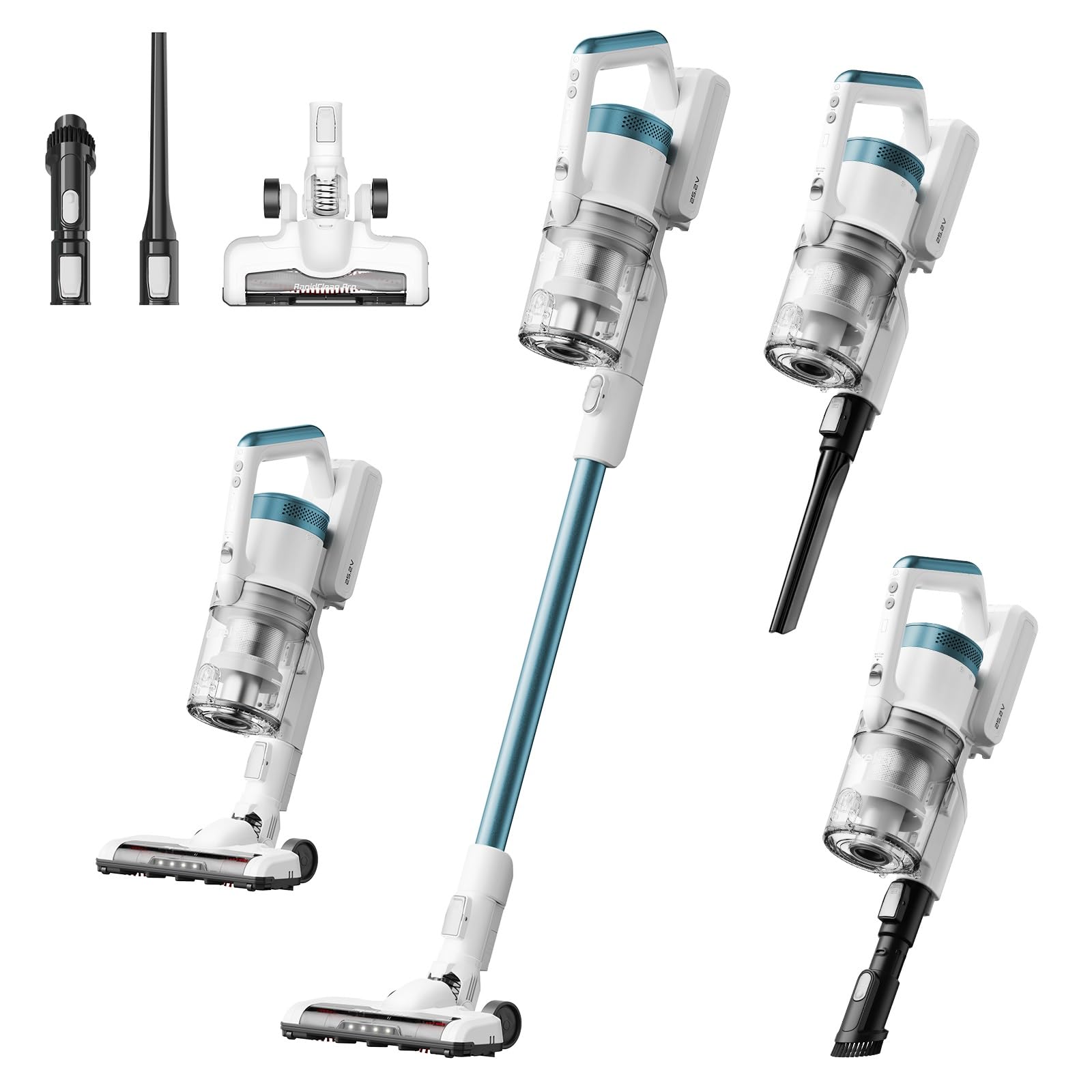 Eureka RapidClean Pro Cordless Vacuum Cleaner - Lightweight Rechargeable Stick Vacuum for Hardwood Floors & Pet Hair, Blue (NEC280TL) - Perfect for Quick Home Cleaning & Pet Owners
