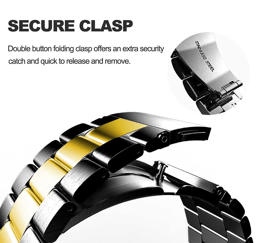 Stainless Steel Apple Watch Band Compatible with Series 10/9/8/7/6/5/4/3/SE/Ultra - 38mm 40mm 41mm 42mm 44mm 45mm 46mm 49mm Replacement Metal Strap for Women & Men - Perfect for Workouts, Office Wear and Everyday Fashion Accessory
