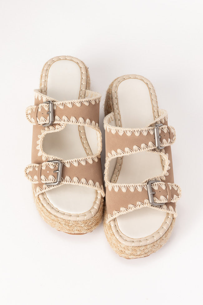 Cora Women's Cedarwood Buckle Platform Sandals - Comfortable High Wedge Summer Shoes for Beach, Vacation & Casual Outfits