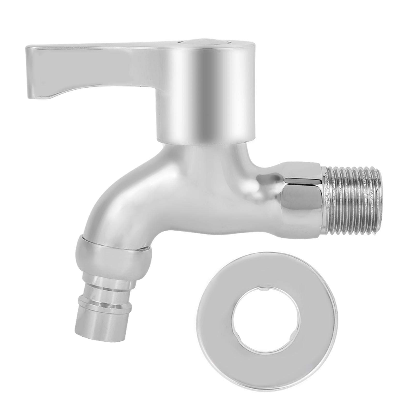 Atyhao G1/2in Copper Electroplated Single Cold Water Faucet - Short Type 49211 for Washing Machine, Sink Basin & Bathroom Tap Replacement | Durable Home Use Faucet for Laundry Room, Utility Sink & RV Plumbing
