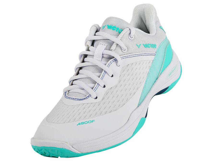 Victor A900F Women's Indoor Court Volleyball Shoes - Lightweight Non-Slip Badminton Sneakers (White/Cockatoo Green) for Gym, Training & Sports Performance